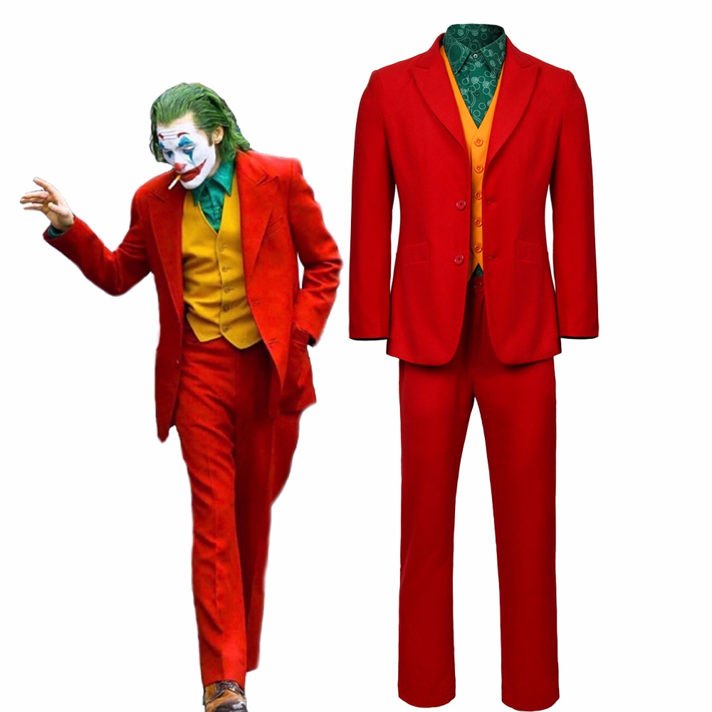 Cosplay Costume Suit Movie Joker Outfits for Mens Kid Halloween The