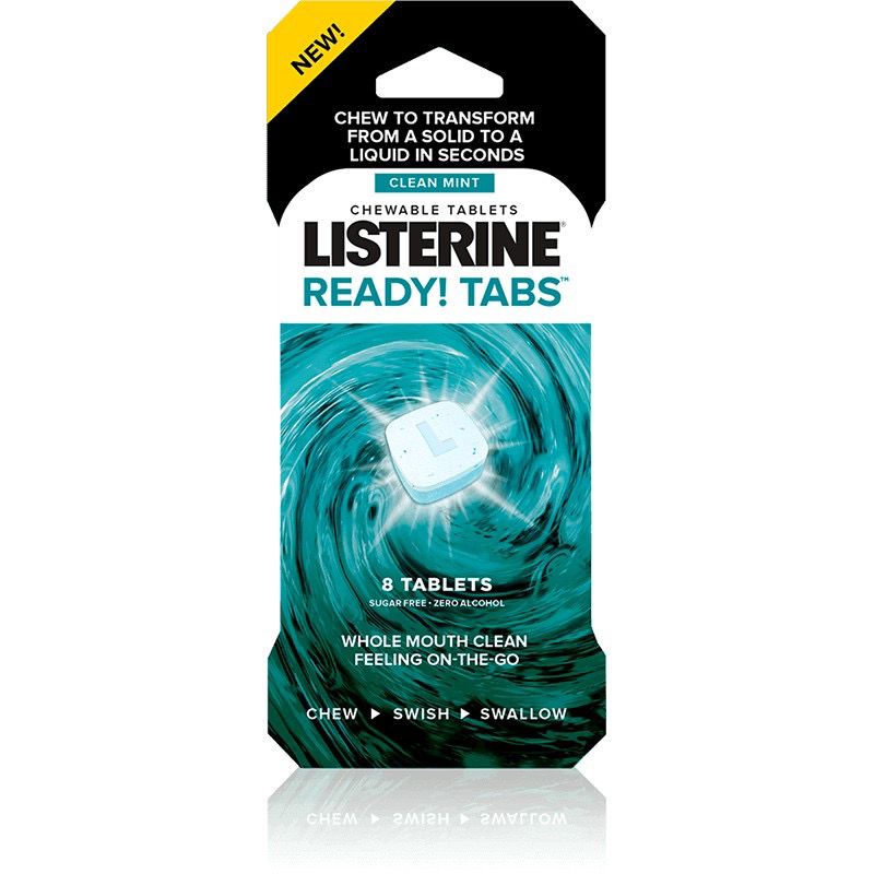 Listerine Ready Tabs Chewable Tablets with Clean Mint Flavor, 4Hour