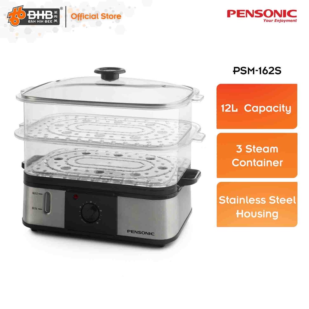 Pensonic PSM162S 2 Tier Food Steamer 12L with Steam Container PSM162S
