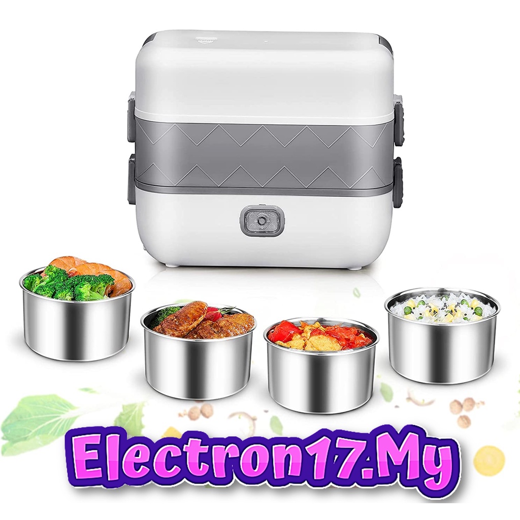 Portable Electric Lunch Box Heating Double Layer Stainless Multifunctional Food Warmer for Home and office Self Heating