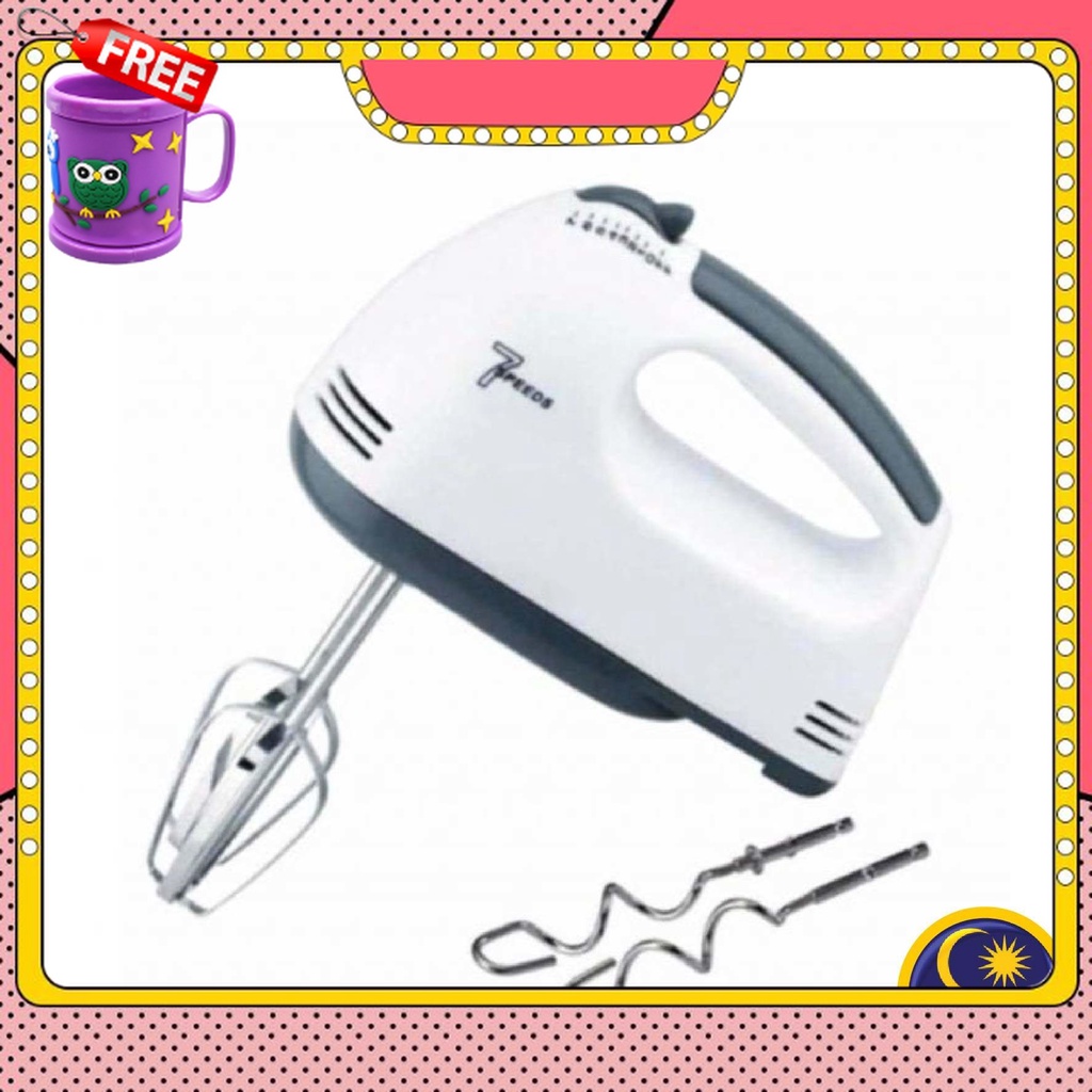 FREE GIFT 7 Speed Portable Electric Egg Beater Blender baking hand mixer blender mixer/Mesin {SELLER}