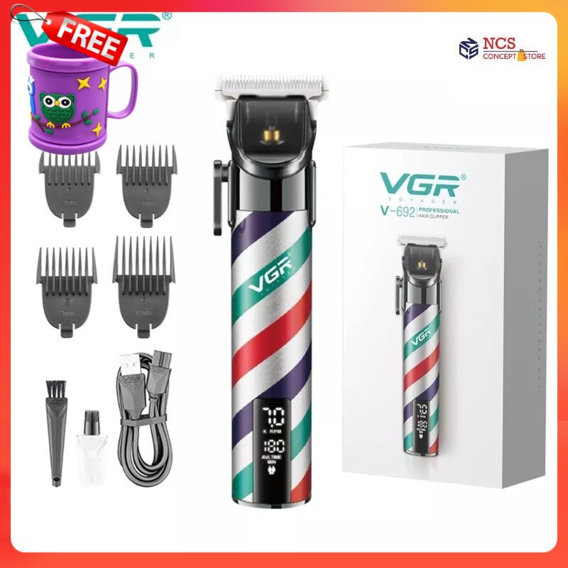 FREE GIFT VGR V-692 T-blade Barber Machines Professional Beard Trimmer Cordless Hair Clipper Electric Hair Trimmer For M