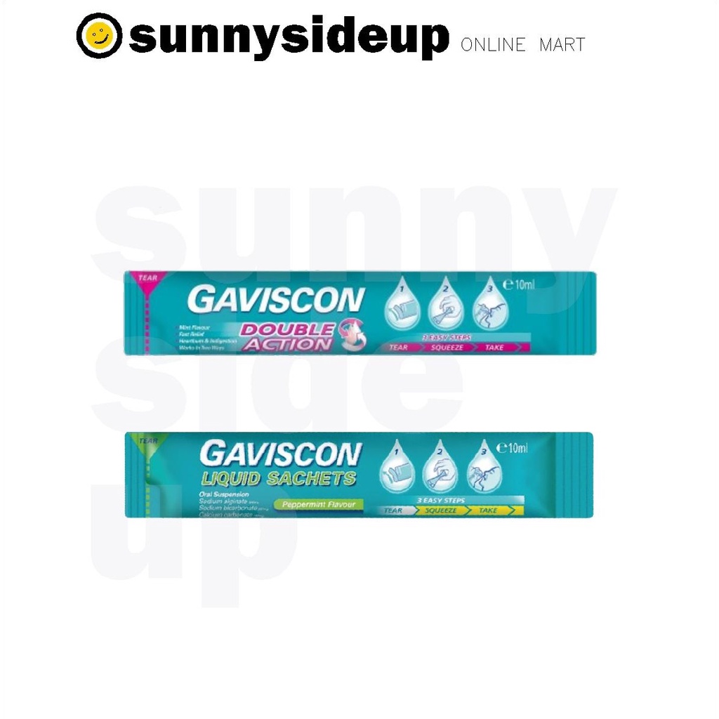 [SUNNY] Gaviscon Liquid Peppermint | Double Action sachet - 10 ml ...