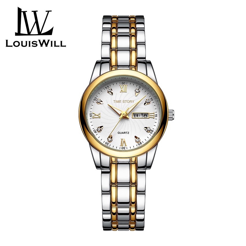 LouisWill Ladies Watch Fashion Quartz Watch Diamond Watches Steel Strap ...
