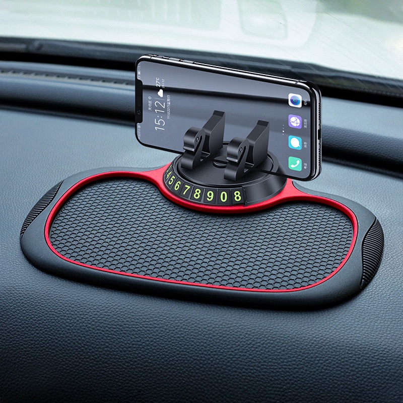 Car Anti Slip Dash Mat Dashboard Dashmat with 360 Phone Mount Holder