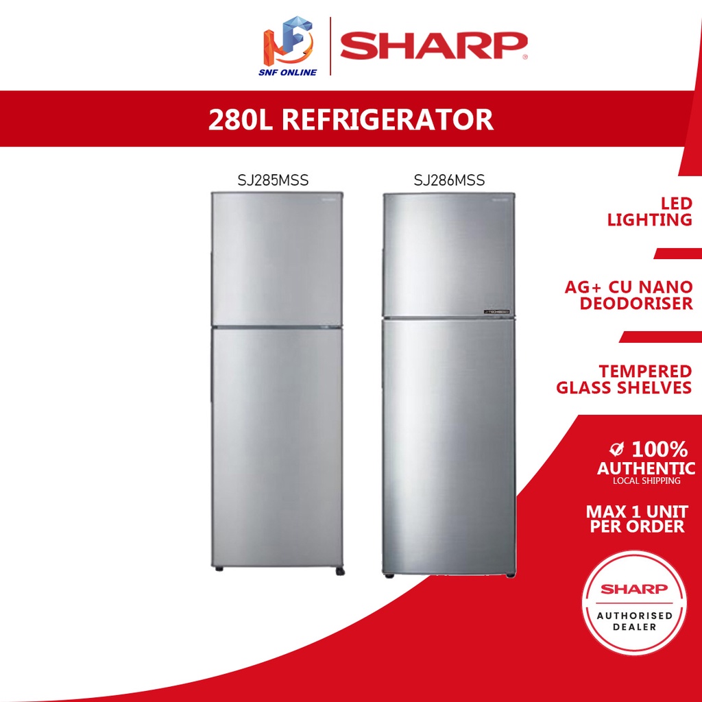 Sharp Fridge Refrigerator (280 L) SJ285MSS - Non-Inverter/SJ286MSS - Inverter