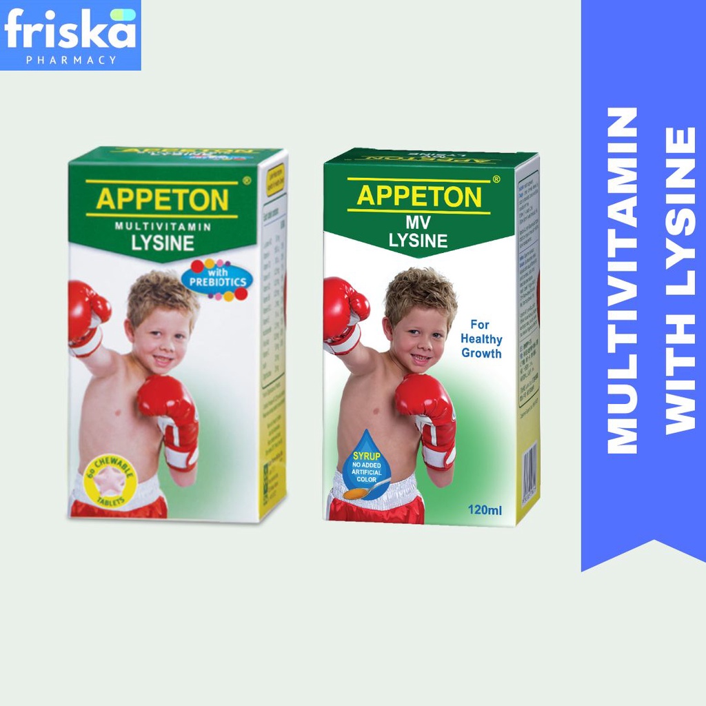 APPETON Multivitamin With Lysine Syrup/Chewable Tablets With Prebiotics
