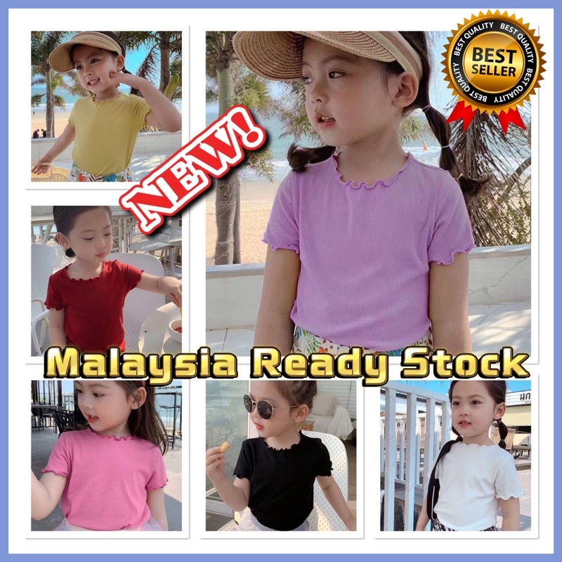 ￼T shirt Budak Perempuan Chiffon Kids Tshirt Baby Girl Trendy Baju Kanak Kanak Perempuan Girl s Clothing