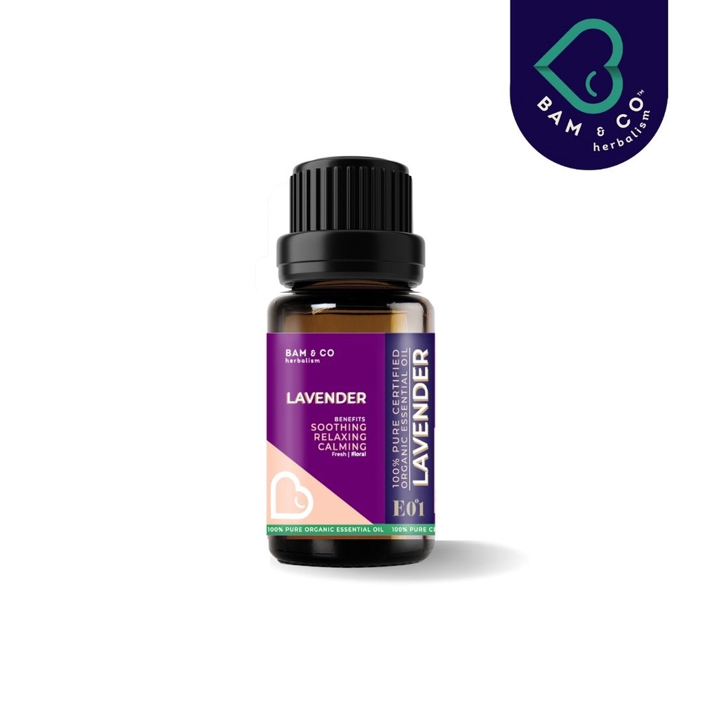 BAM & CO. LAVENDER CERTIFIED PURE ORGANIC ESSENTIAL OIL (5ML/10ML)