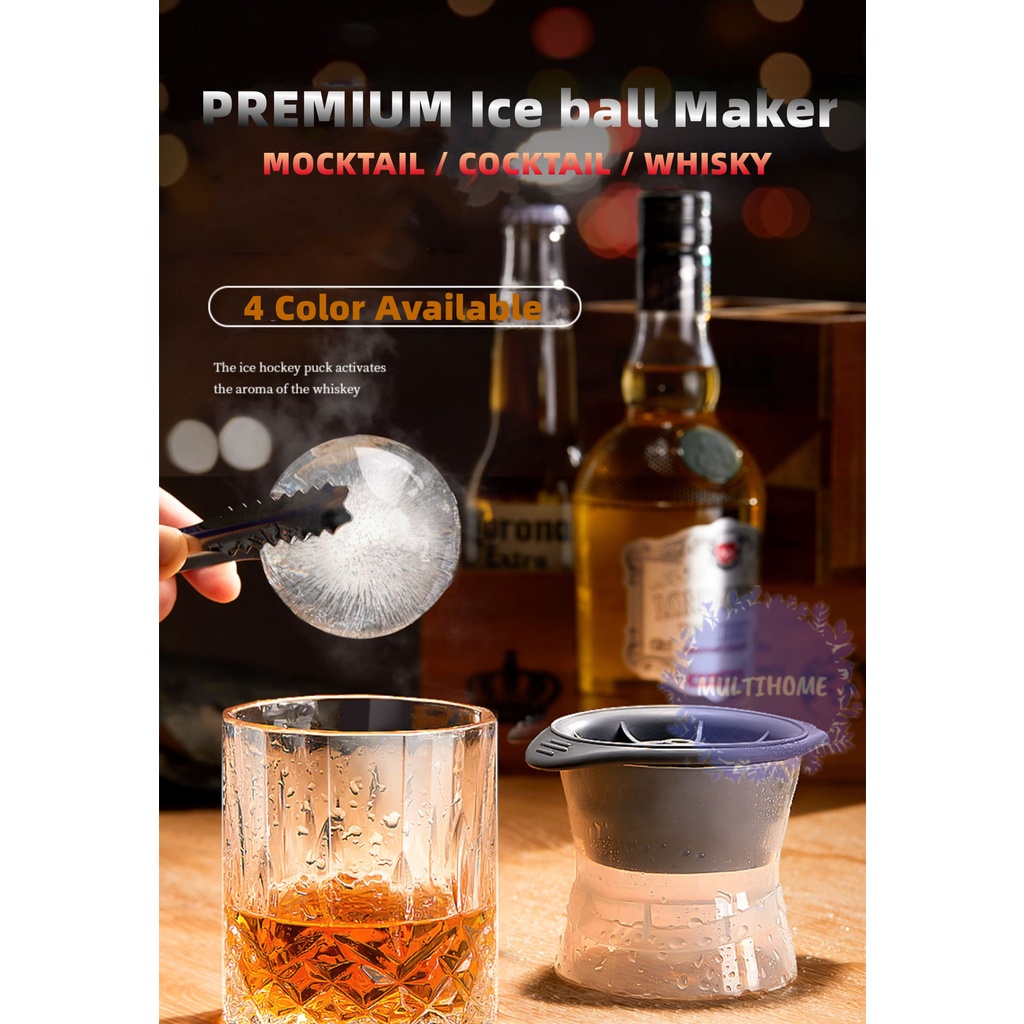 [Large] Premium Silicone Ice Ball Maker Mold Spherical Ice Cube Whiskey Cocktail mocktai Ice Ball Maker Ais Bulat 冰球模具