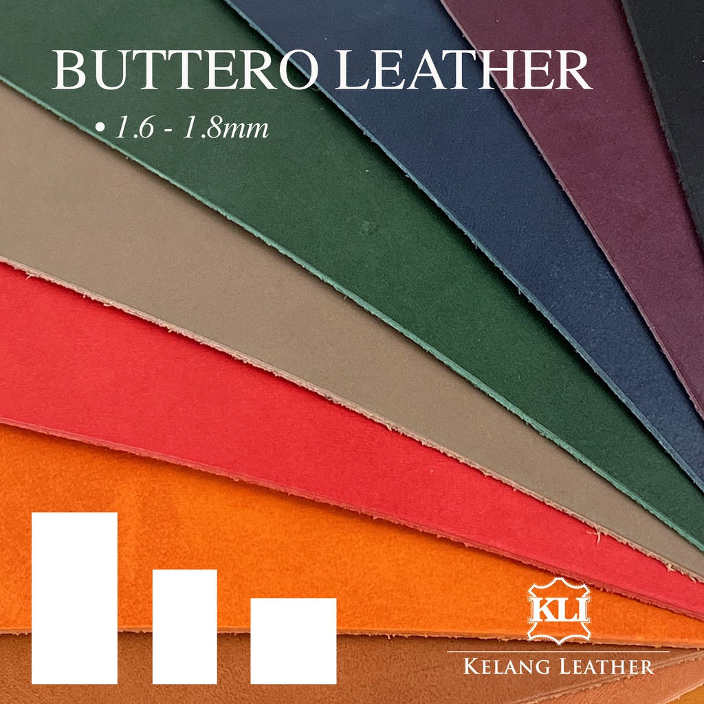 LEATHER PANELS Buttero 6x12" Genuine Italian Cow Veg Tan Leather 1.6 - 1.8mm Made in Italy Vegetable Tanned