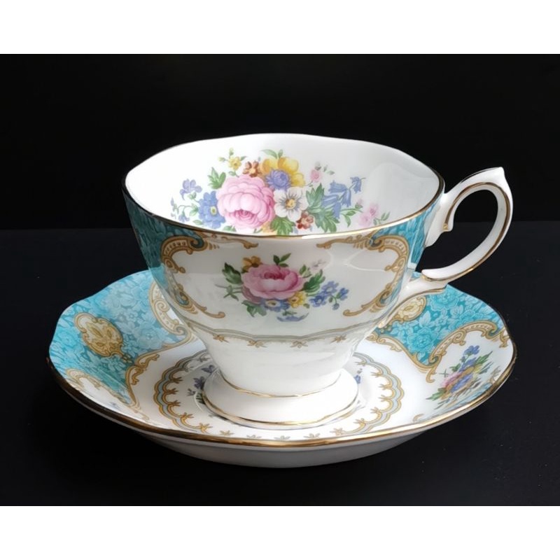 Royal Albert Made in England Lady Ascot Malvern Shape Bone China Cup & Saucer