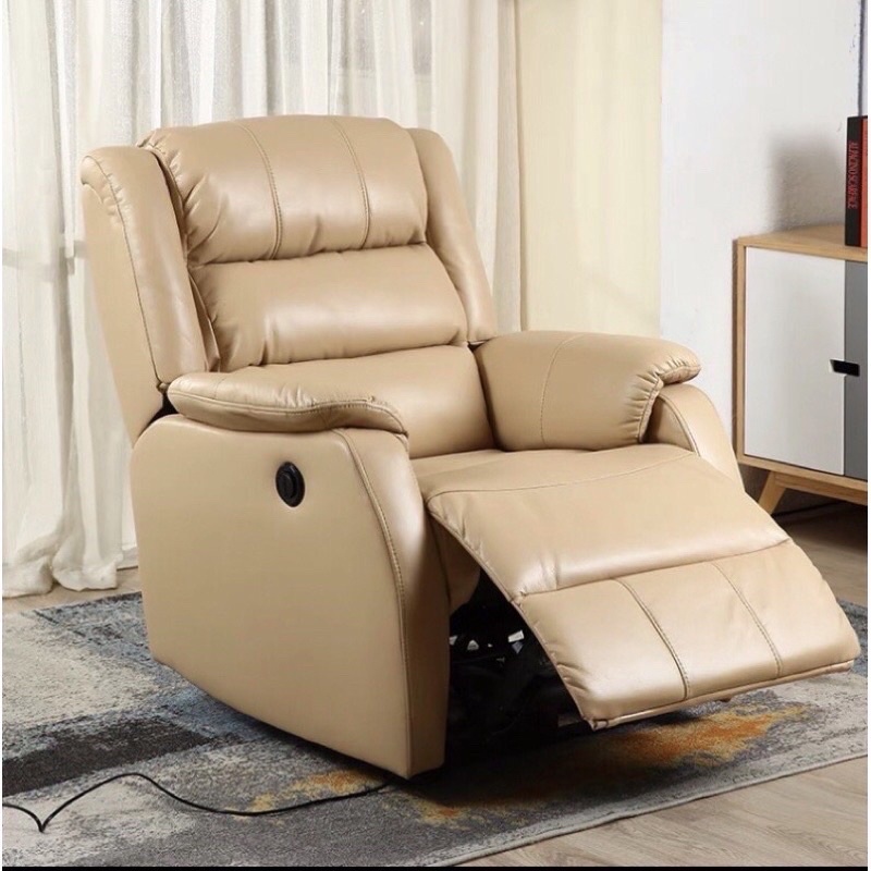 Manual Recliner Comfortable Leather Single Lazy Sofa | Shopee Malaysia