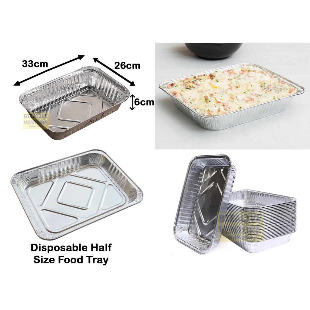 (10pcs) Half Size Disposable Aluminium Foil Tray Baking Tray Buffet
