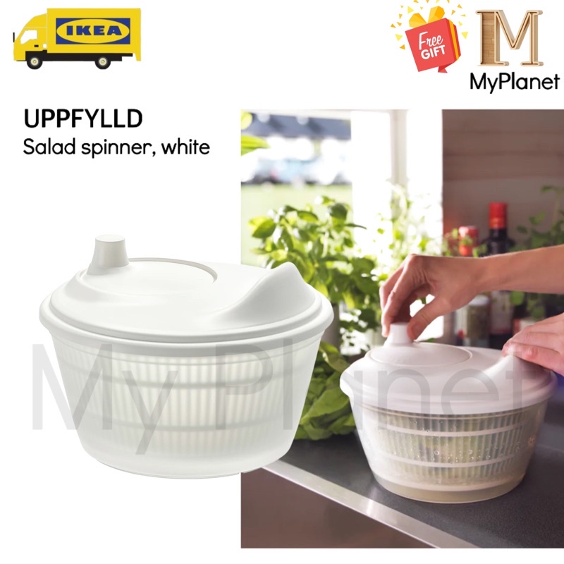 IKEA SALAD SPINNER WHITE KITCHEN UTENSILS COLANDERS PEMUTAR SALAD