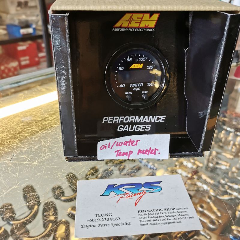 Aem x series digital water / oil temp gauge kit 52mm with sensor