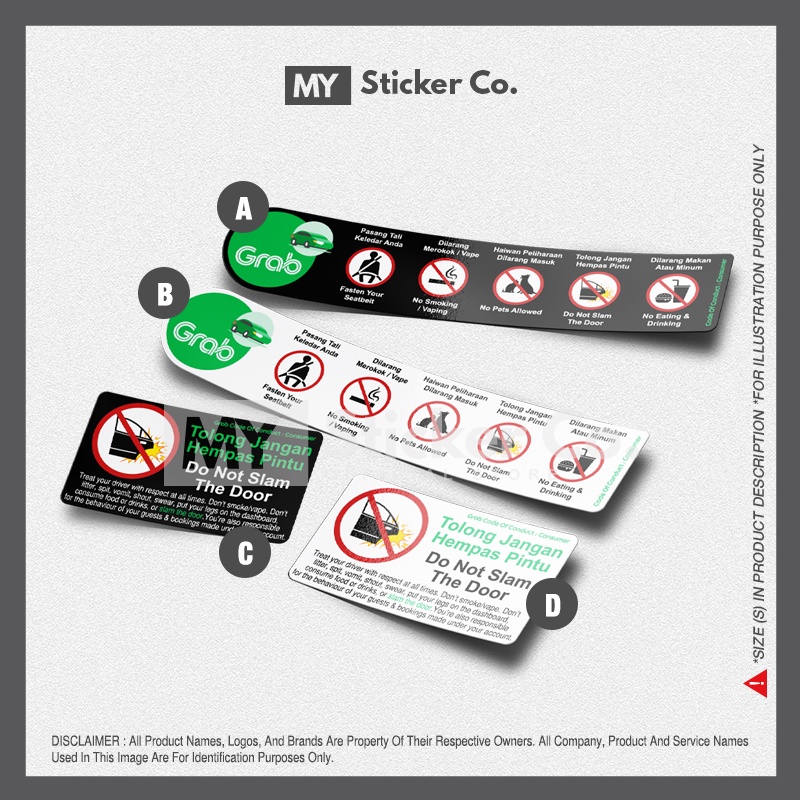 Sticker - Grab (Jangan Hempas Pintu)