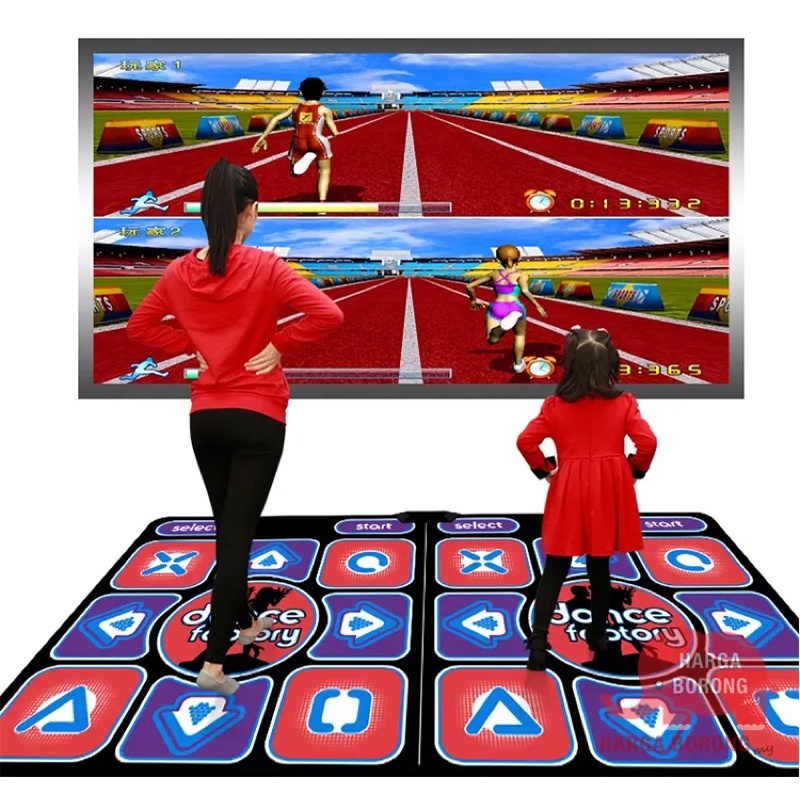 Dual Player Dance Mat TV Game Dancing Pads for TV Gaming with 2 Remote Controller AV Ouput