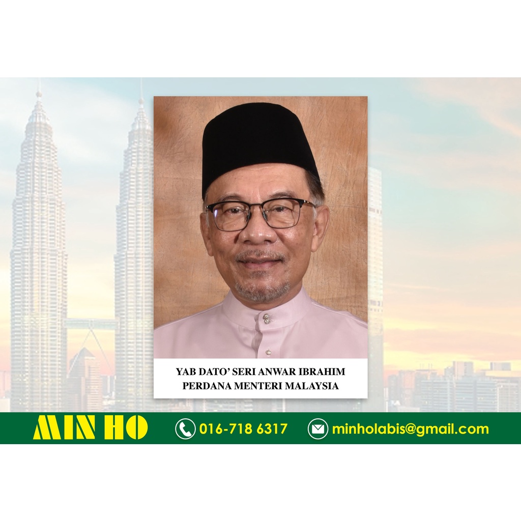 Perdana Menteri Malaysia YAB Dato' Seri Anwar Ibrahim Portrait (Custom ...