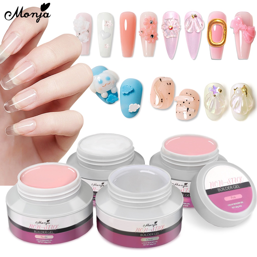 Monja 60g Nonstick Solid Extension Glue Nail Tips Builder Gel Easy Extend Take Shaped Pinch