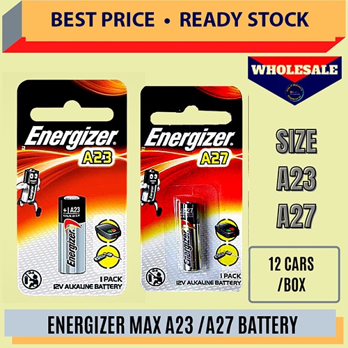 Energizer A23 A27 Battery for Car Remote Gate Door 12V (1 Pcs) Shopee