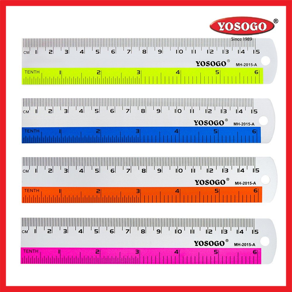 Yosogo 20 Series Aluminium Ruler 15cm 20cm 30cm Shopee Malaysia