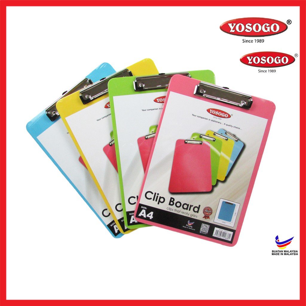 YOSOGO A4 SIZE PS CLIPBOARD PLASTIC CLIP BOARD CB317PS Shopee Malaysia