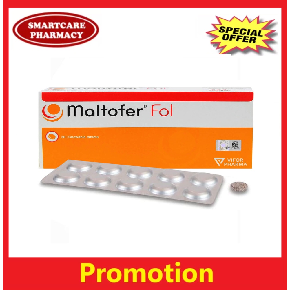 MALTOFER FOL CHEWABLE TABLET (30tablets)-tambah HB/iron deficiency