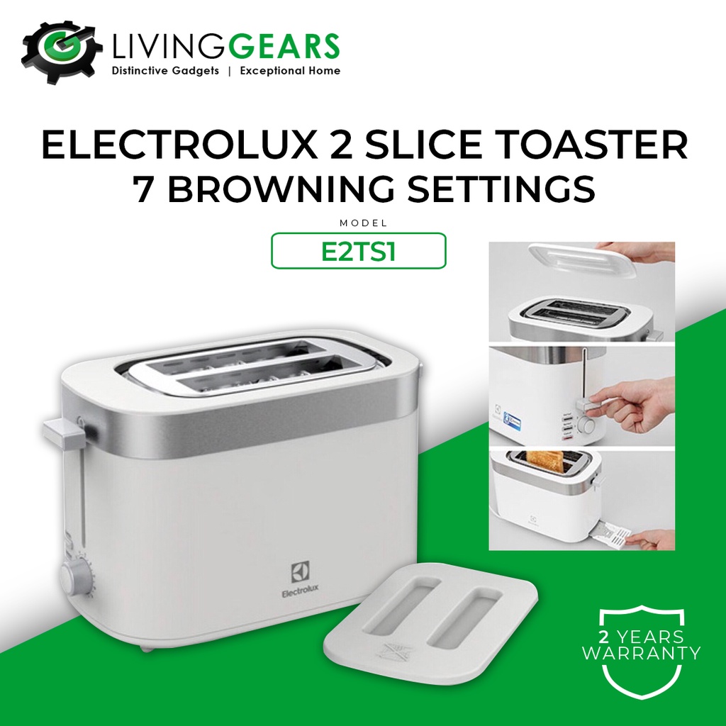 Electrolux E2TS1 Bread Toaster With Lid Cover ( 2 Slots ) Bun Warmer