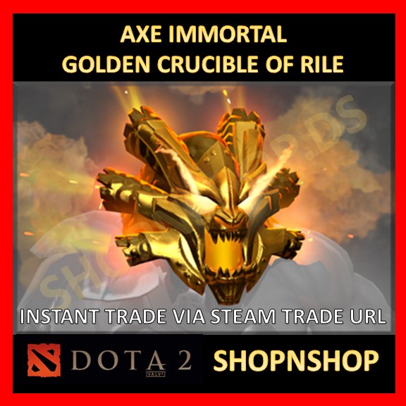 DOTA 2 Axe TI9 Immortal Golden Crucible of Rile / Crucible of Rile Head Immortal Treasure III
