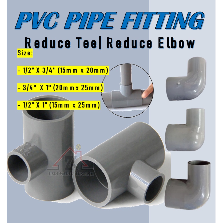 PVC Pipe Fitting Reducer Reduce Elbow Reducing Fitting Tee Penyambung
