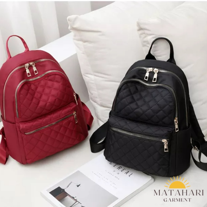 (MG)Women Casual Oxford Cloth Backpack School Student Quilted Bag Girl Woman Anak Perempuan Beg Galas Sekolah 女款后背包