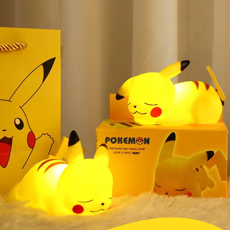 Pokemon Pikachu Night Light Glowing Toy Cute Pikachu Pocket Monster Bedside Lamp