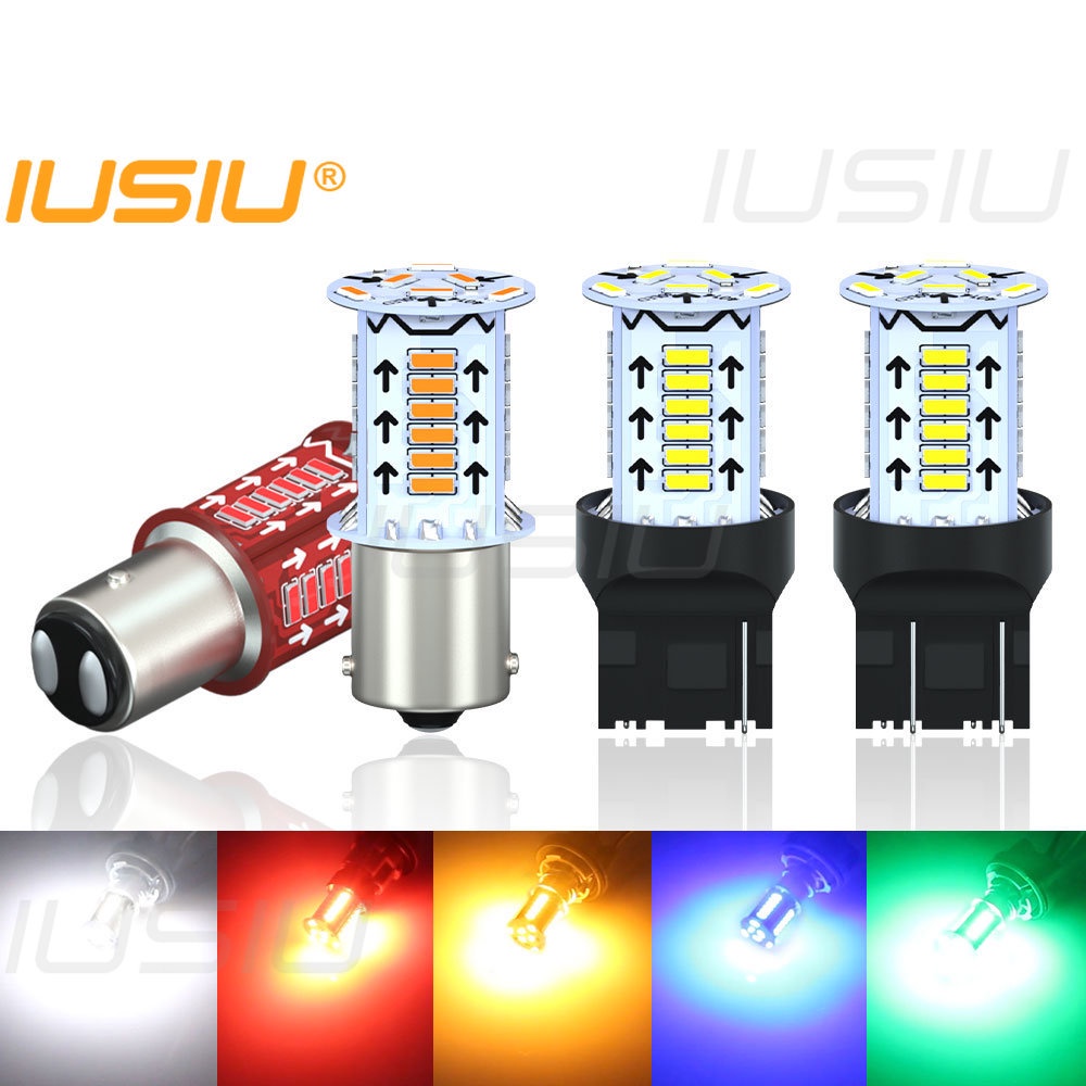 IUSIU 2PCS Flowing Water Flash T20 7443 1157 Led Brake Lamp 7440 1156 Turn Signal Light BA15S Car Motorcycle Reverse Light 4014 BAY15D P21W W21W P21 5W W21 5W Automobile Park Bulb