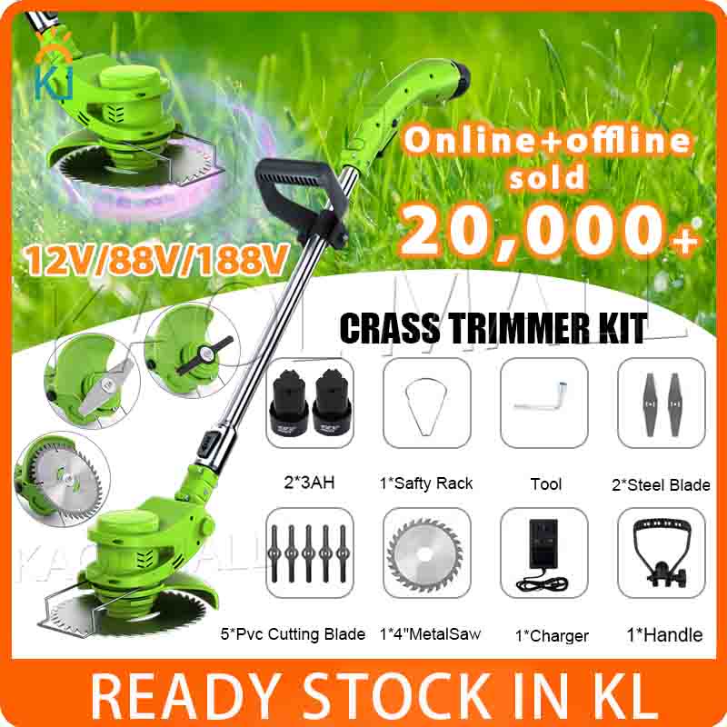 🍀Lowest Price🍀 88V/12V Mesin Rumput Bateri Lawn Mower Cordless pemotong