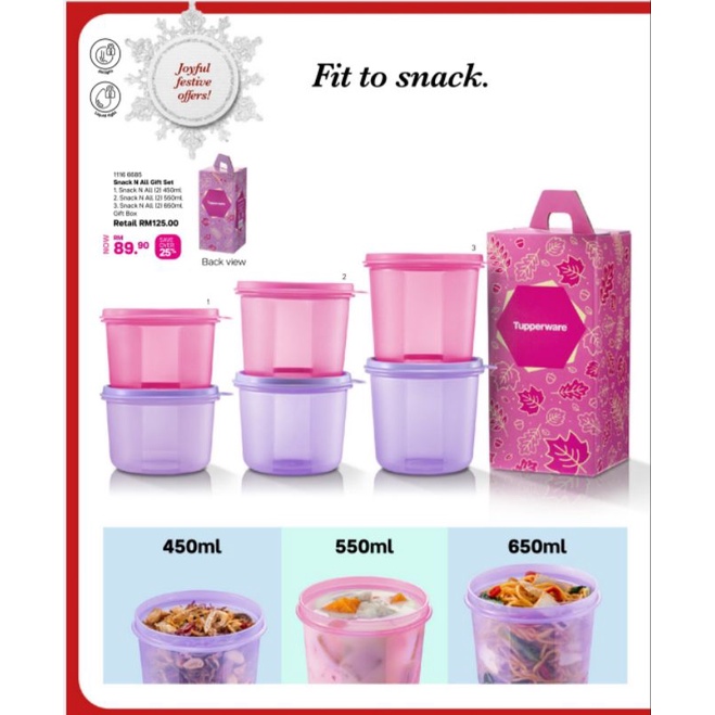 Tupperware Snack N All Gift Set Pcs Shopee Malaysia