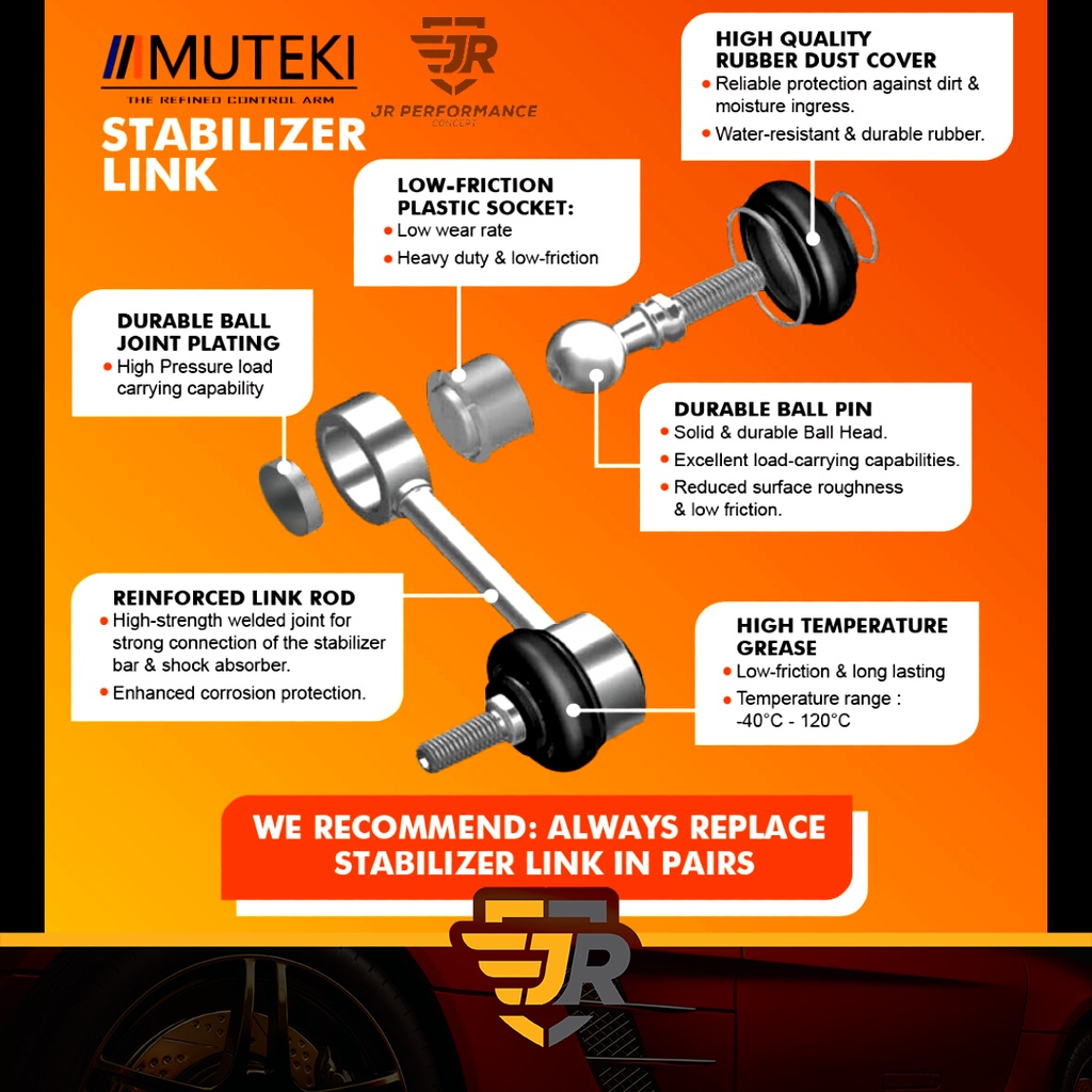 Muteki Lower Arm / Stabilizer Link / Stabilizer Bush Muteki Almera N17