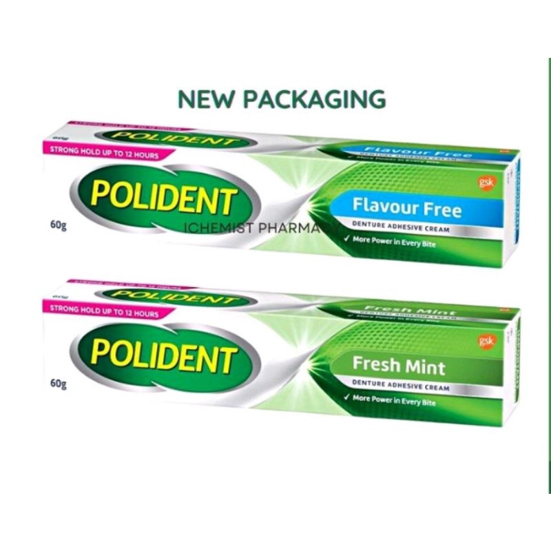 Polident Denture Adhesive Cream 60g free2x8.5g | Shopee Malaysia