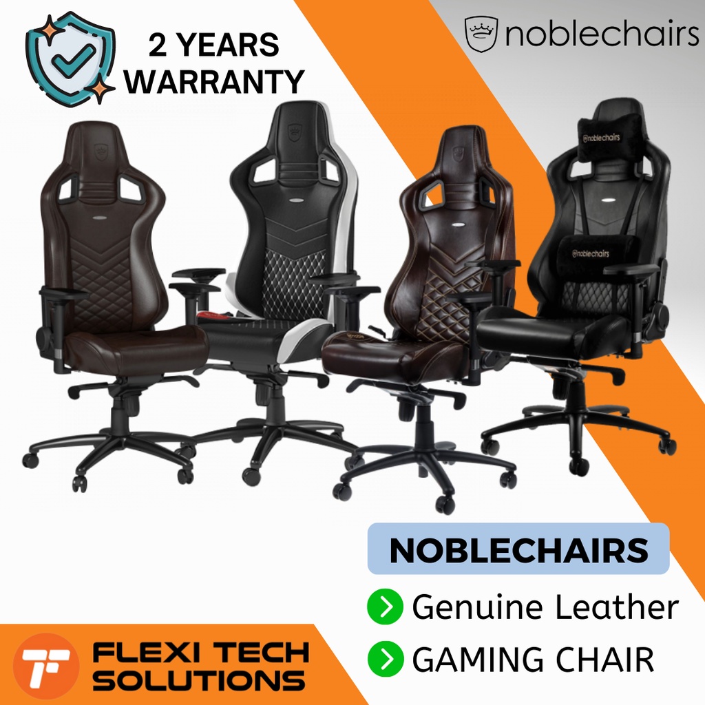 Flexi Tech NOBLECHAIRS EPIC Gaming Chair Genuine Leather ( Black