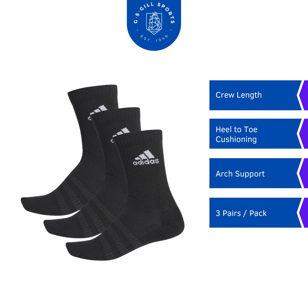 Adidas Cushioned Crew Socks DZ9357 Men Women Sport Socks Arch Support
