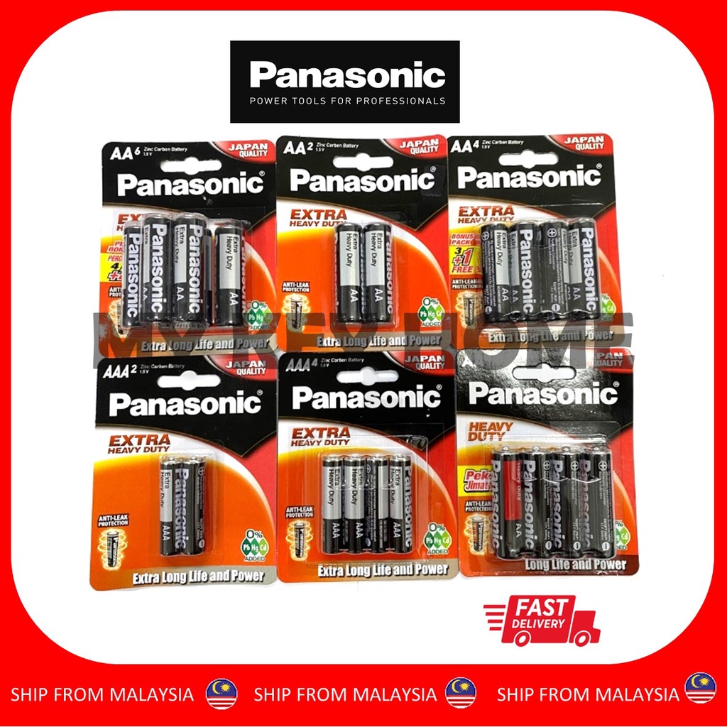 Panasonic Extra Heavy Duty / Heavy Duty Battery AA AAA 9V C D ORIGINAL ...