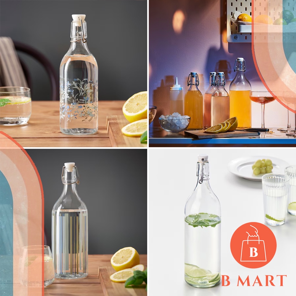 IKEA BOTTLE KORKEN BOTTLE WITH STOPPER GLASS BOTOL IKEA AIR BOTOL KACA