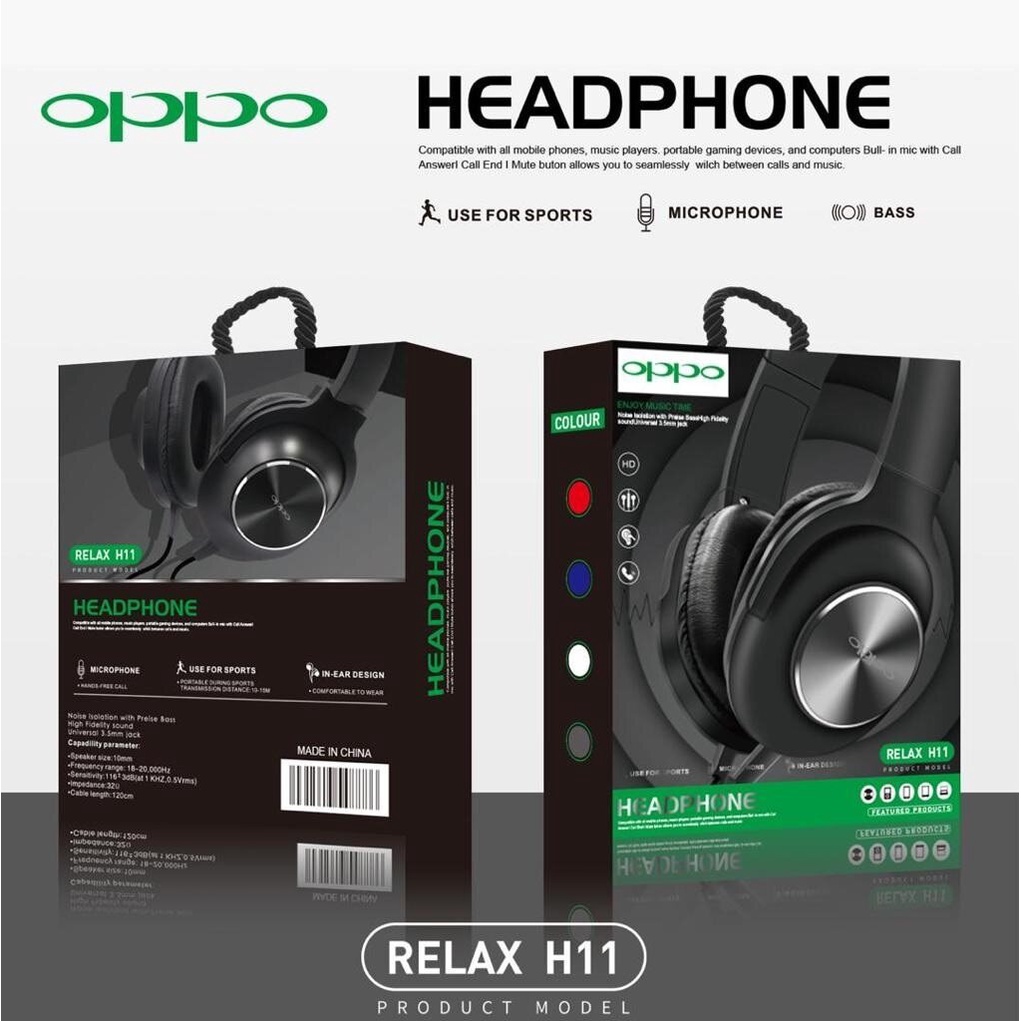 FREE GIFT Oppo H11 Headphone Extra Bass Hea