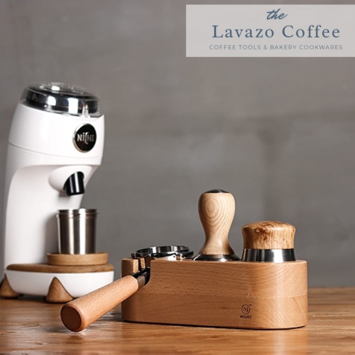 KAYU Tamping Mat Wood Base Tamper Portafilter Distribution Wood Stand