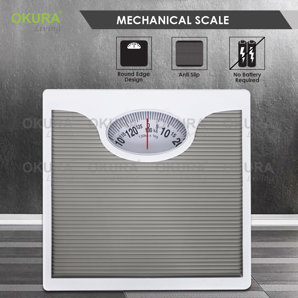 OKURA Bathroom Analog Mechanical Scale Body Weight Personal Scale