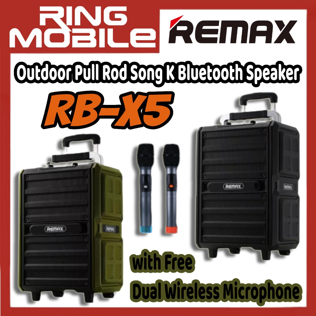 [Ready Stock] Remax RBX5 Outdoor Pull Rod Song K Bluetooth Wireless Speaker with Dual Wireless
