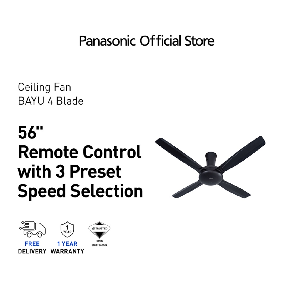 Panasonic FM14CZ Bayu Ceiling Fan 4 Blades Remote Control (56") F