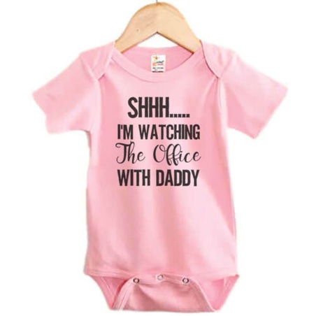 BABY BODYSUIT, Shh I'm Watching The Office With Daddy, Sublimation, Infant ZBFH