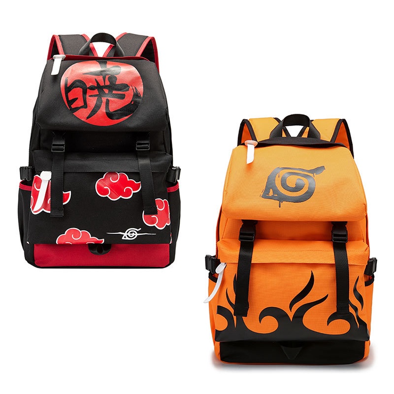 Naruto Backpack Ninja Series Xiao Organization Konoha Red Cloud Beam Mouth Bag Student Men School Travel