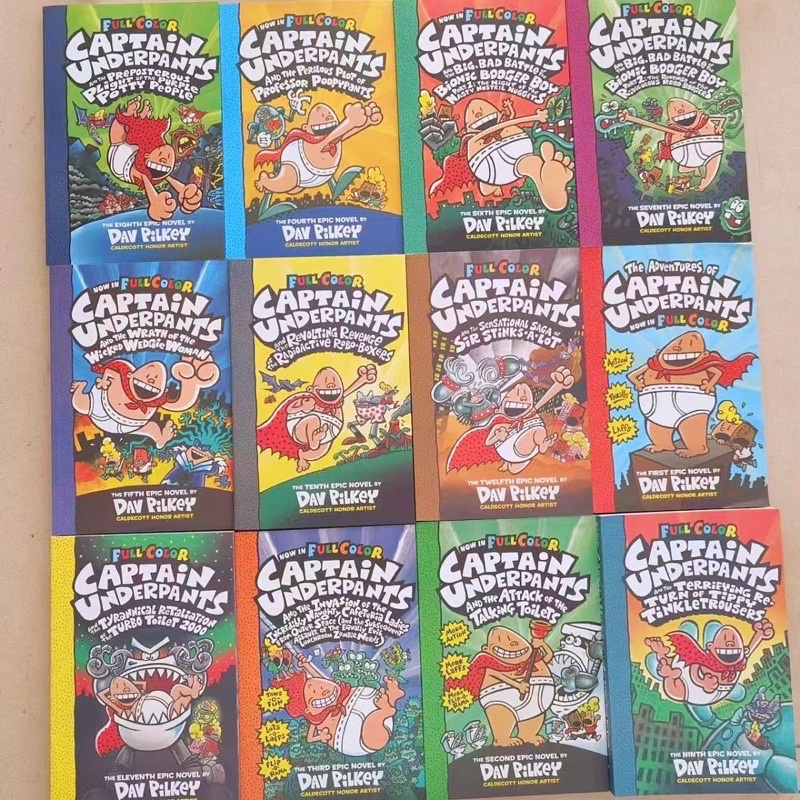 (12books) Captain Underpants Full Color Illustration Edition Shopee